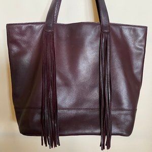 Lucky Brand Leather Tote with Tassels